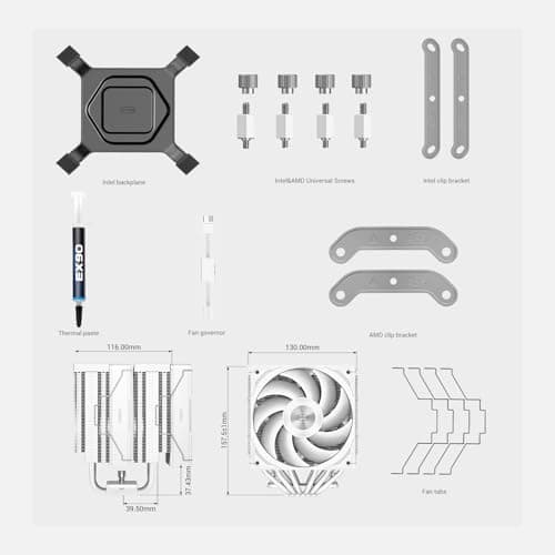 PC Cooler RZ620 86.73 CFM Air 158mm White image