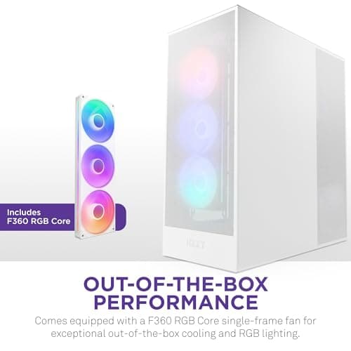 NZXT H7 Flow RGB (2024) ATX Mid Tower White Tempered Glass, USB 3.2 Gen 2x2 Type-C USB 3.2 Gen 1 Type-A image