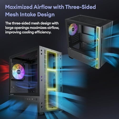 Okinos Cypress 3 Micro ATX Mini Tower Black Tempered Glass Side Panel, USB 3.2 Gen 2 Type-C, USB 3.2 Gen 1 Type-A image