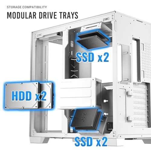 Antec C8 ATX Full Tower White / Silver with Tempered Glass Side Panel and USB 3.2 Gen 2 Type-C, USB 3.2 Gen 1 Type-A image
