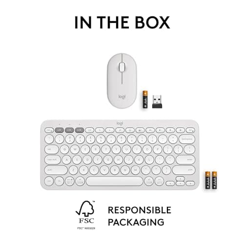 Logitech Pebble 2 Bluetooth/Wireless/Wired Standard Keyboard With Optical Mouse image