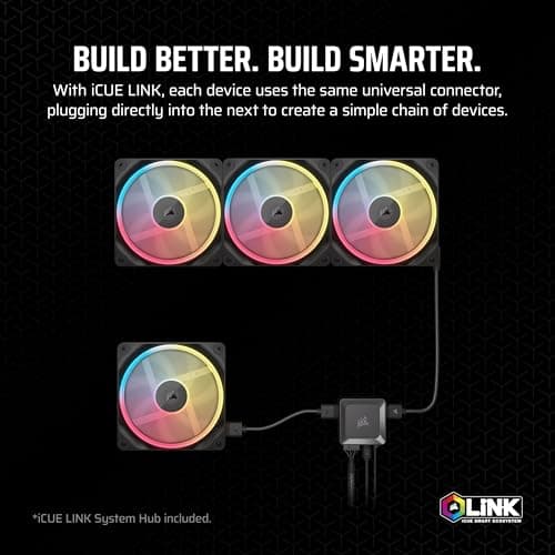 Corsair iCUE LINK LX120-R 120mm Addressable RGB PWM 70 CFM Black 3-Pack image