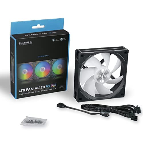 Lian Li UNI FAN AL140 V2 140mm Black Addressable RGB PWM 81.3 CFM 1-Pack image