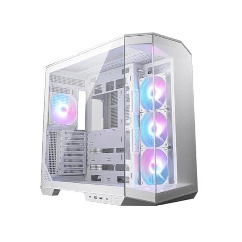 MSI MAG PANO 100R PZ ATX Mid Tower White Tempered Glass Side Panel and USB 3.2 Gen 2 Type-C USB 3.2 Gen 1 Type-A image