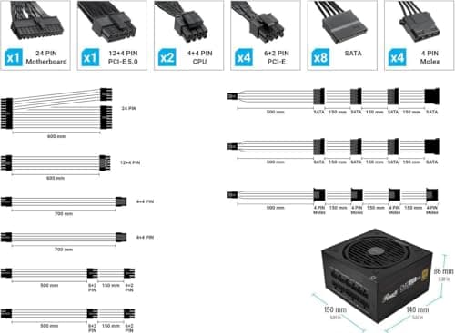 Rosewill CMG850G5 850W Fully Modular 80+ Gold Certified ATX image