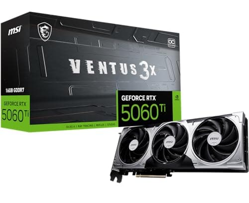 MSI VENTUS 3X OC GeForce RTX 5060 Ti 16GB GDDR7 Silver / Black image