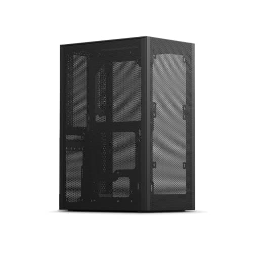 SSUPD Meshlicious Mini-ITX Tower Black Tempered Glass Side Panel, USB 3.2 Gen 2 Type-C, USB 3.2 Gen 1 Type-A image