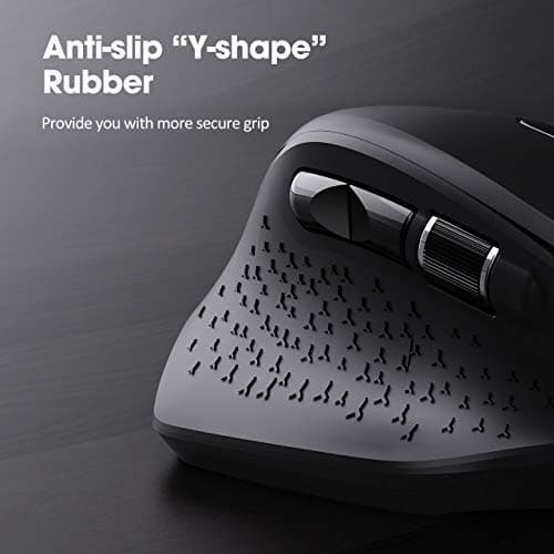 VicTsing Pioneer Rechargeable Bluetooth Mouse, Easy-Switch Up to 3 Devices, Wireless Computer Mouse with Side Scroll Wheel, 5 Levels Adjustable DPI, Mouse for Laptop Android/OS/iOS/Windows/Linux image
