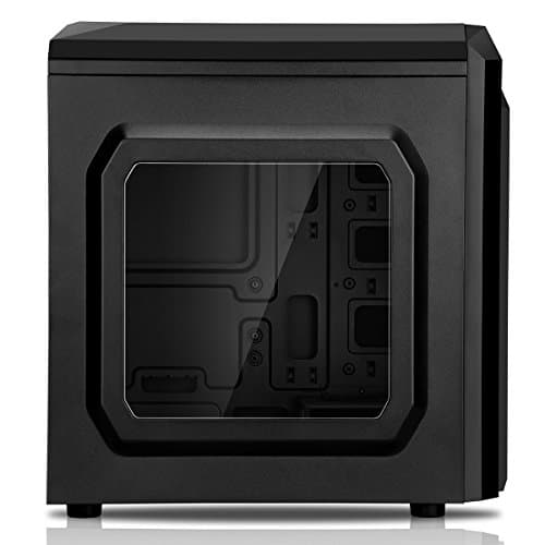 CiT F3 Micro ATX Mini Tower Black / Blue with Acrylic Side Panel and USB 3.2 Gen 1 Type-A, USB 2.0 Type-A image