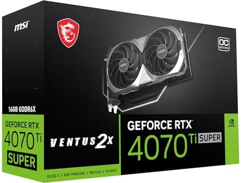 MSI VENTUS 2X OC GeForce RTX 4070 Ti SUPER 16GB GDDR6X Black / Silver image