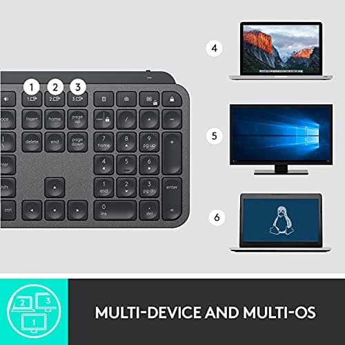 Logitech MX Keys Advanced Wireless Illuminated Keyboard - Graphite image