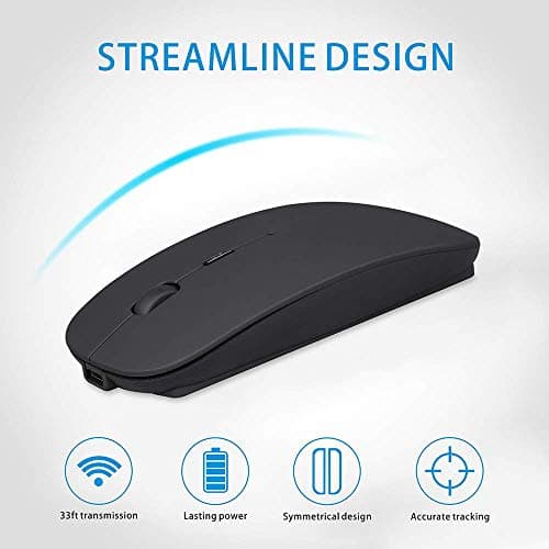 Wireless Mouse Rechargable, Computer Mouse, 2.4G Silent Mouse Computer Office Portable Mobile Optical Mouse with USB Receiver, 3 Adjustable DPI Levels for Laptop, Mac, MacBook, Notebook, PC, Computer image