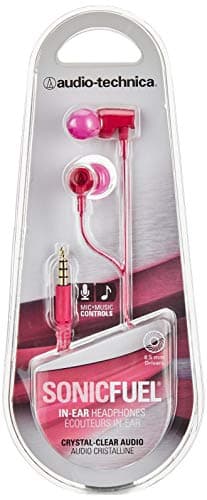 Audio-Technica SonicFuel CLR100iS Closed-Back In-Ear Headphones with Microphone in Pink image