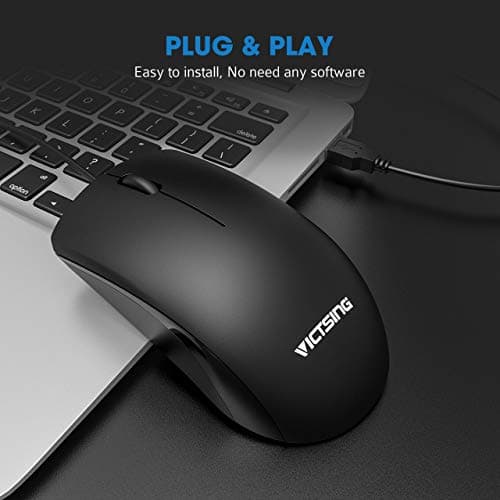 VicTsing Computer Mouse 2 Pack, 2019 Upgraded USB Mouse Optical Wired Mouse with 25% Higher Effeciency for Office Work, Compatible with Computer Laptop, PC, Desktop, Windows 7/8/10/XP, Vista and Mac image