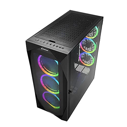 SHARKOON REV300 ATX Full Tower Black with Tempered Glass Side Panel and Front Panel USB: USB 3.2 Gen 2 Type-C, USB 3.2 Gen 1 Type-A, USB 2.0 Type-A image
