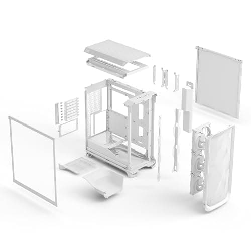Fractal Design Meshify 3 ATX Mid Tower White with Tempered Glass Side Panel and USB 3.2 Gen 2x2 Type-C USB 3.2 Gen 1 Type-A image