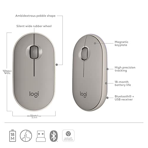 Logitech PEBBLE M350 Bluetooth/Wireless/Wired Optical Mouse image