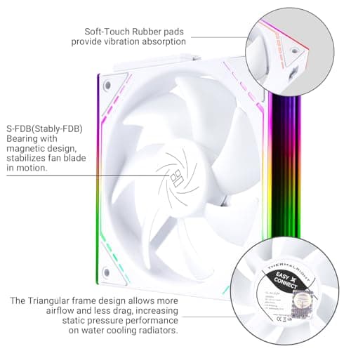Thermalright TL-M12QW 120mm White PWM Addressable RGB 68.9 CFM image