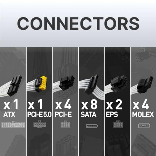 MSI MAG A850GL PCIE5 White 850W Fully Modular 80+ Gold ATX image