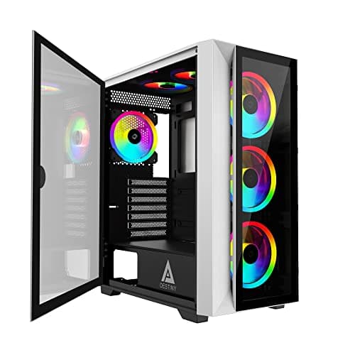 Apevia Destiny Pro ATX Mid Tower White / Black with Tempered Glass Side Panel and USB 3.2 Gen 1 Type-A main image