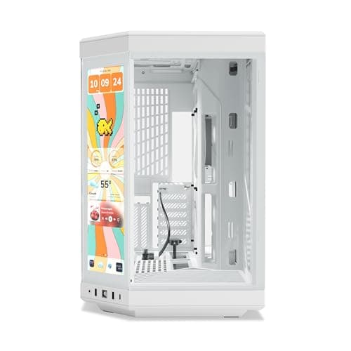 HYTE - Y70 Touch Infinite Dual Chamber ATX Mid Tower Modern Aesthetic Case with Integrated 2.5K IPS Touchscreen - Snow White image
