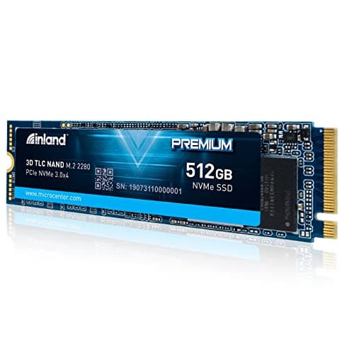 Inland Premium 512GB SSD M.2 2280 PCIe NVMe 3.0 x4 3D NAND Internal Solid State Drive, High-Speed Read/Write Speed up to 3100 MBps and 1900 MBps, NVMe 1.3 & PCIe 3.1 Compatible image