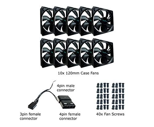 Apevia 12S 120mm Black 57.67 CFM 10-Pack image