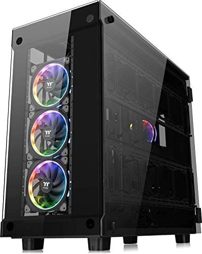 Thermaltake View 91 RGB PLUS Tempered Glass XL-ATX Vertical GPU Modular Black Gaming Super Tower Computer Case CA-1I9-00F1WN-00 image