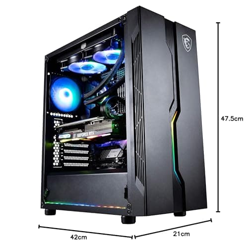 MSI MAG VAMPIRIC 010 ATX Mid Tower Black with Tempered Glass Side Panel and USB 3.2 Gen 1 Type-A, USB 2.0 Type-A image
