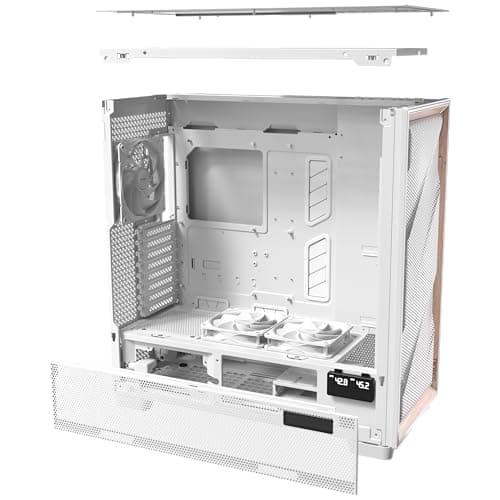 Antec FLUX PRO ATX Full Tower White / Brown Tempered Glass Side Panel, USB 3.2 Gen 2 Type-C, USB 3.2 Gen 1 Type-A image