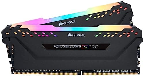 CORSAIR VENGEANCE RGB PRO DDR4 RAM 16GB (2x8GB) 3200MHz CL16-18-18-36 1.35V Intel AMD Desktop Computer Memory - Black (CMW16GX4M2C3200C16) image