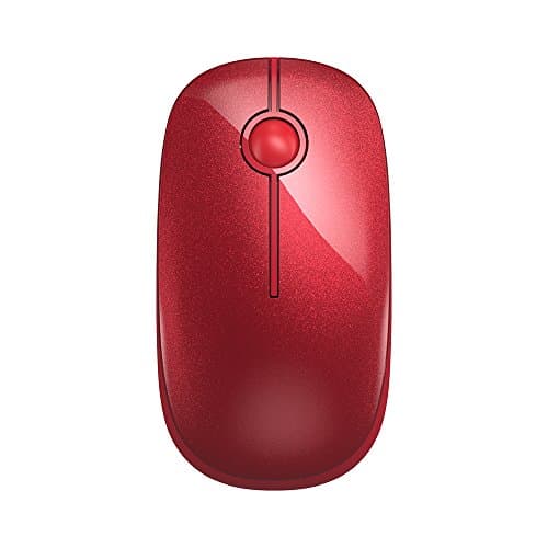 Jelly Comb 2.4G Slim Wireless Mouse with Nano Receiver, Less Noise, Portable Mobile Optical Mice for Notebook, PC, Laptop, Computer, MacBook MS001 (Pure Red) image