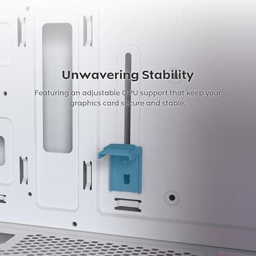 Montech X5 ATX Mid Tower White with Tempered Glass Side Panel and USB 3.2 Gen 2x2 Type-C, USB 3.2 Gen 1 Type-A, USB 2.0 Type-A image