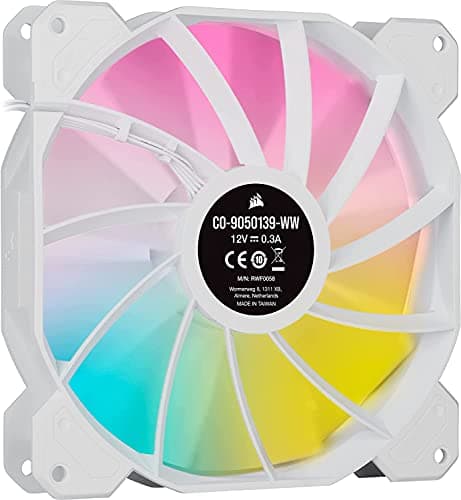 Corsair iCUE SP140 RGB Elite 140mm White RGB PWM 68.11 CFM 2-Pack image