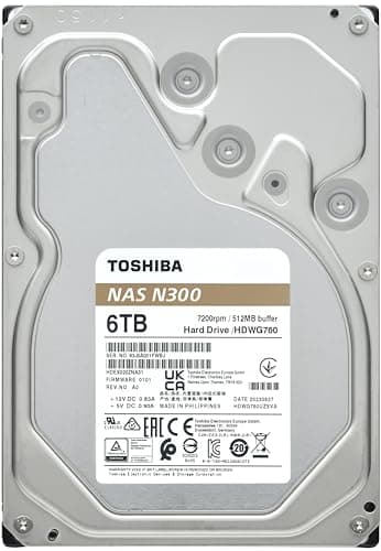 Toshiba N300 NAS 6TB HDD 7200RPM SATA 6.0 Gb/s image