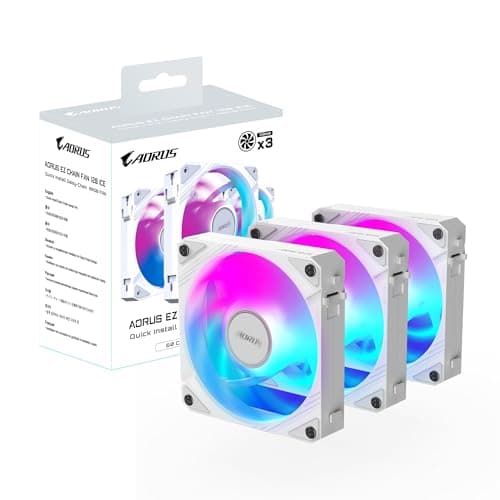 Gigabyte AORUS EZ CHAIN FAN 120mm White PWM ARGB 60 CFM 3-Pack image