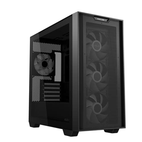 Asus A21 PLUS Micro ATX Mini Tower Black with Tempered Glass Side Panel and USB 3.2 Gen 1 Type-A image