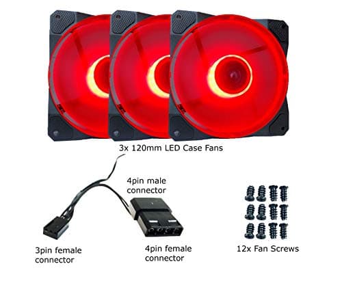 Apevia Cosmos CO312L-RD 120mm Black Red LED 3-Pack image