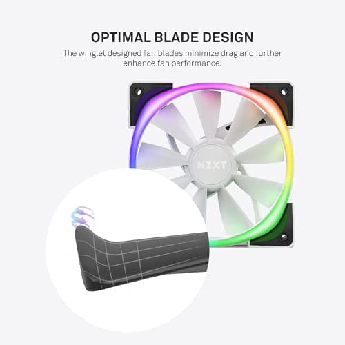 NZXT AER RGB 2 120mm White Addressable RGB PWM 52.44 CFM 3-Pack image