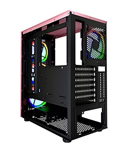 Apevia Guardian-M ATX Mid Tower Pink Tempered Glass Side Panel, USB 3.2 Gen 1 Type-A, USB 2.0 Type-A image