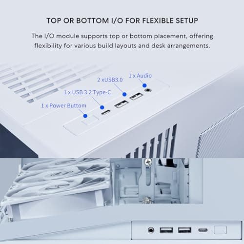 Lian Li O11 Dynamic Mini V2 ATX Mini Tower White Tempered Glass, USB 3.2 Gen 2 Type-C, USB 3.2 Gen 1 Type-A image