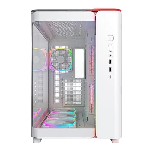 Montech KING 95 PRO ATX Mid Tower White Tempered Glass Side Panel, Front USB Type-C & Type-A (USB 3.2 Gen 2 & Gen 1) image
