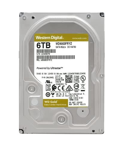 Western Digital Gold 6 TB 3.5" Internal HDD 7200RPM SATA 6.0 Gb/s image