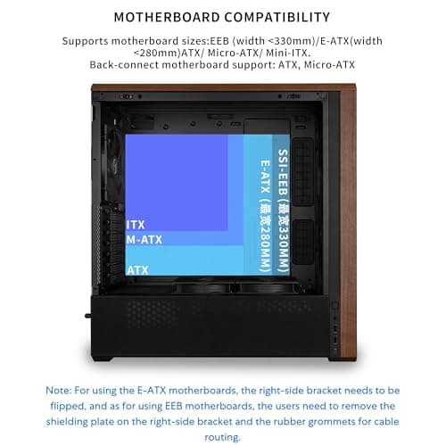 Lian Li LANCOOL 217 ATX Mid Tower Black / Brown with Tempered Glass Side Panel and USB 3.2 Gen 2 Type-C USB 3.2 Gen 1 Type-A image