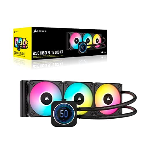 Corsair iCUE H150i ELITE LCD XT Water 360mm LCD 65.57 CFM Black image