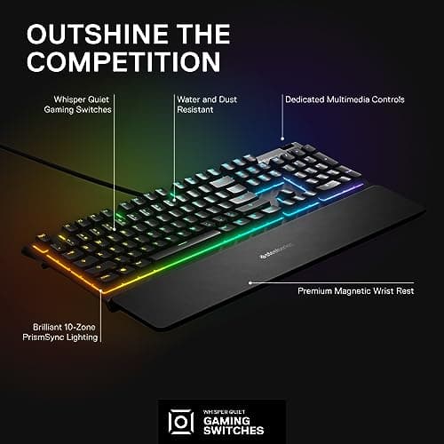 SteelSeries Apex 3 (2020) RGB Wired Gaming Keyboard image