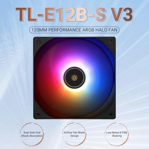 Thermalright TL-E12B-S V3 120mm Black Addressable RGB PWM 72.37 CFM 1-Pack image