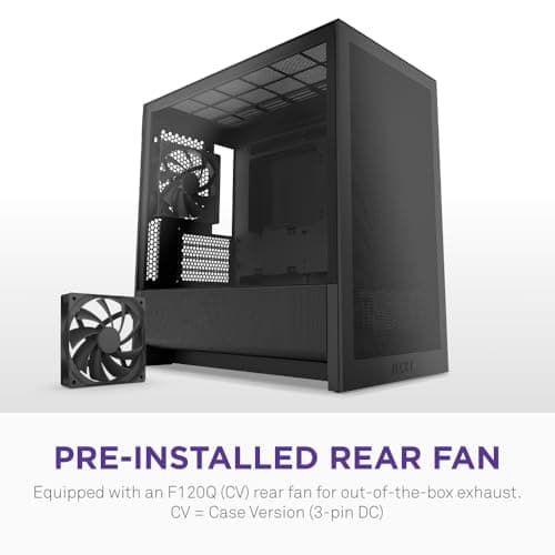 NZXT H3 Flow Micro ATX Mid Tower Black with Tinted Tempered Glass Side Panel and USB 3.2 Gen 2x2 Type-C, USB 3.2 Gen 1 Type-A Front Panel image