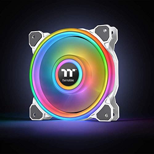 Thermaltake Riing Quad 14 RGB Radiator TT Premium Edition 140mm White RGB PWM 60.17 CFM 3-Pack image
