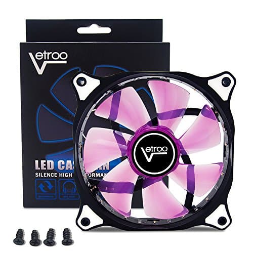 Vetroo 120mm Purple 15-LEDs Cooling Fan for Computer PC Cases, CPU Coolers and Radiators image